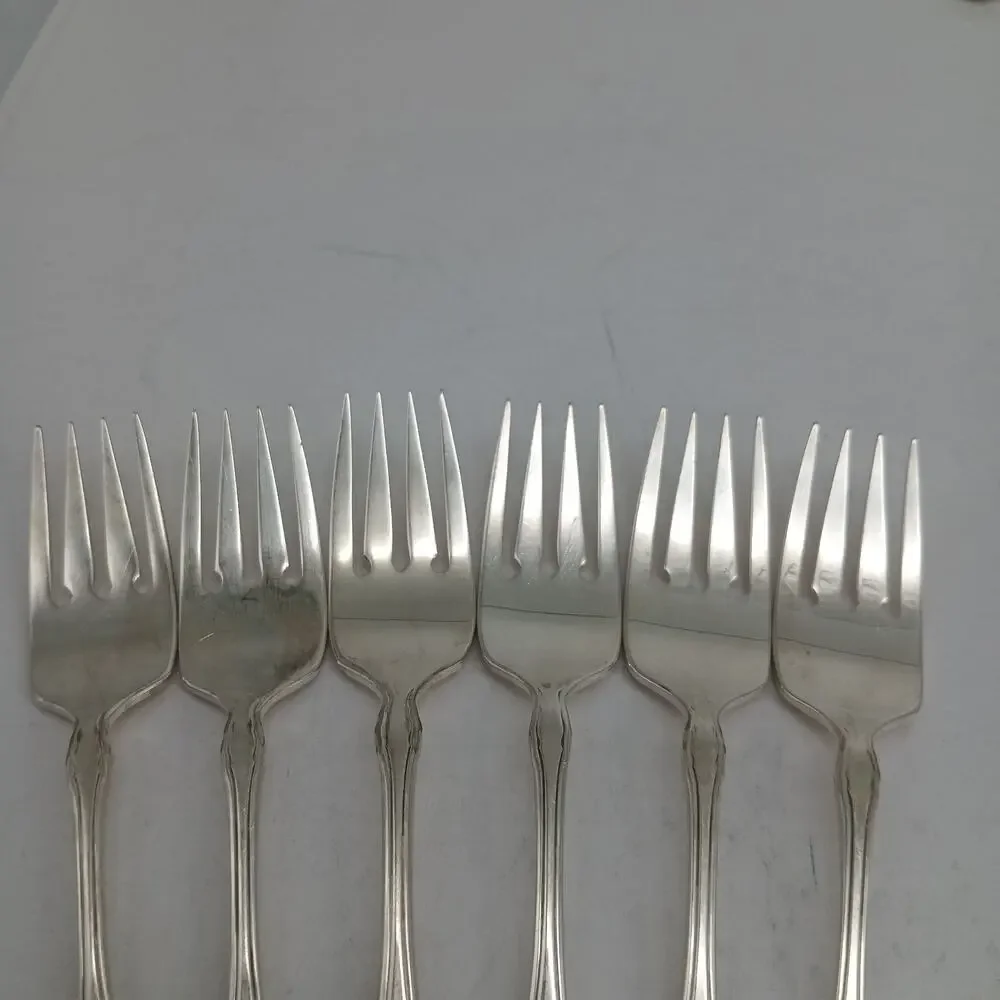 6X SF Rogers Oneida ALOUETTE Silverplate Salad Forks 1978